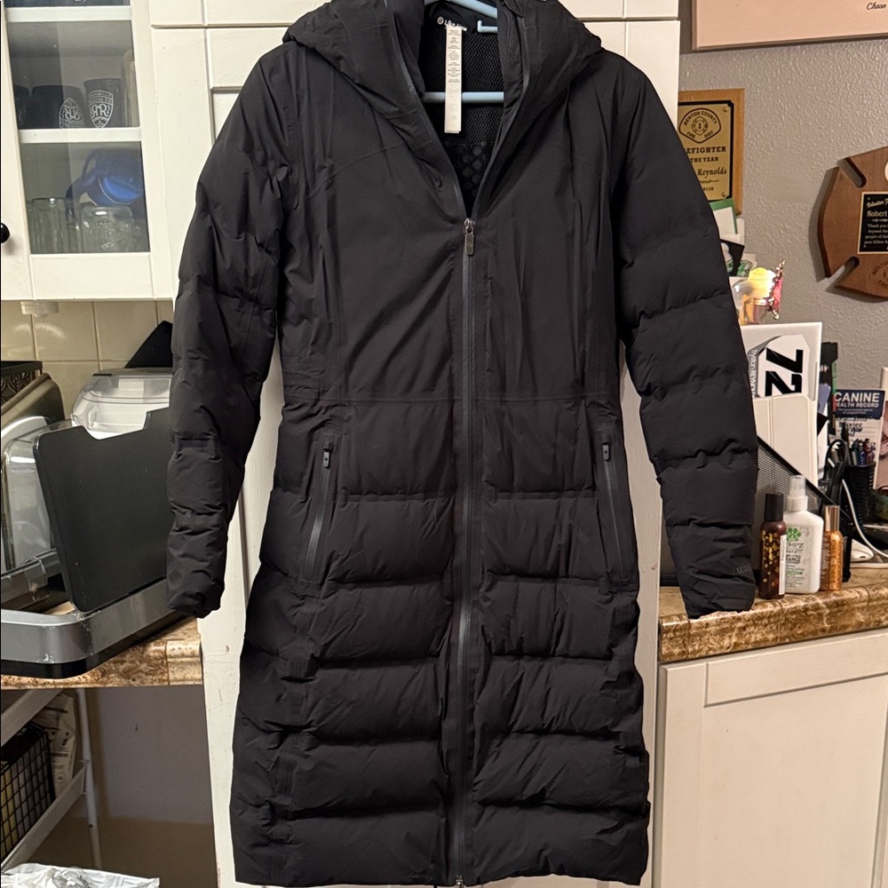 lululemon athletica Black Long Puffer Jacket